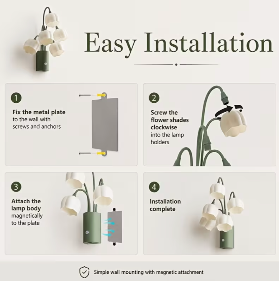 Flower-Shaped Induction Wall Lamp